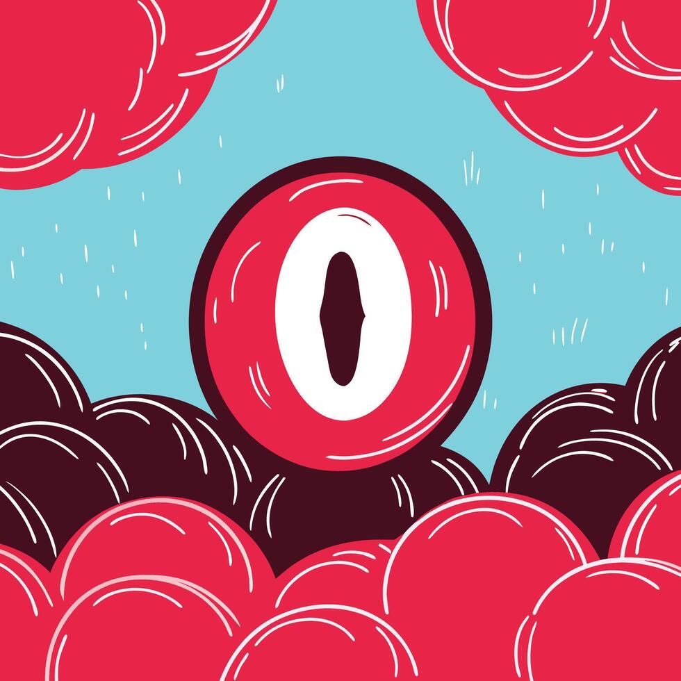 Giant Eye Over Abstract Cloudscape vector