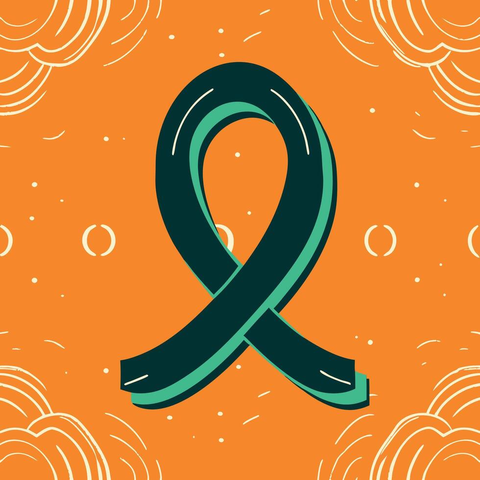 Abstract Teal and Orange Ribbon Design vector