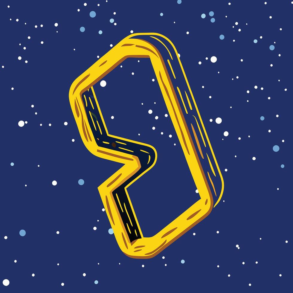 Abstract Yellow Shape in Space vector