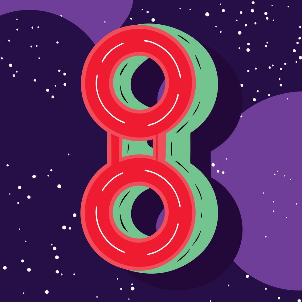 Abstract Cosmic Rings Red and Green Design vector