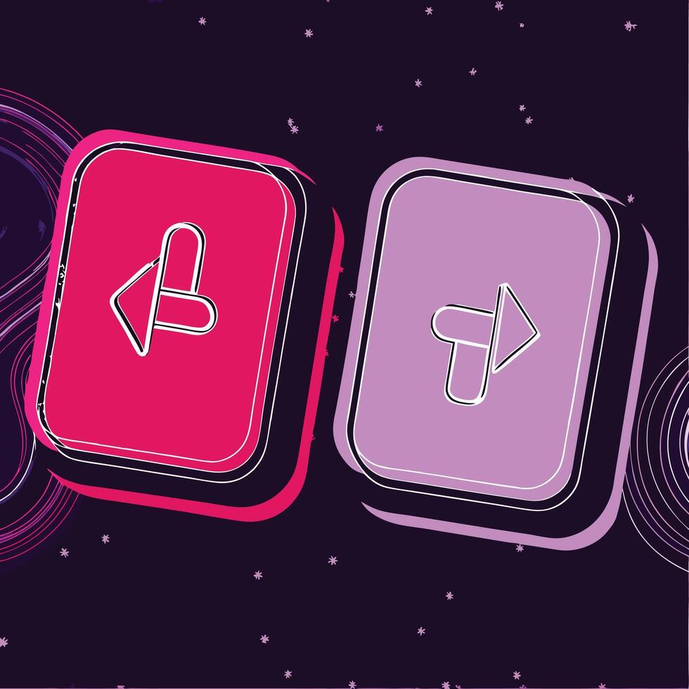 Abstract Left and Right Arrows Colorful Digital Interface Design vector