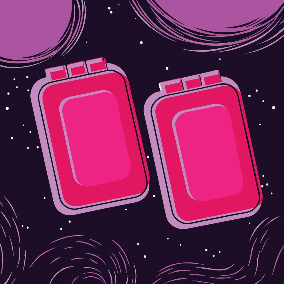Abstract Pink Space Objects Futuristic Design vector