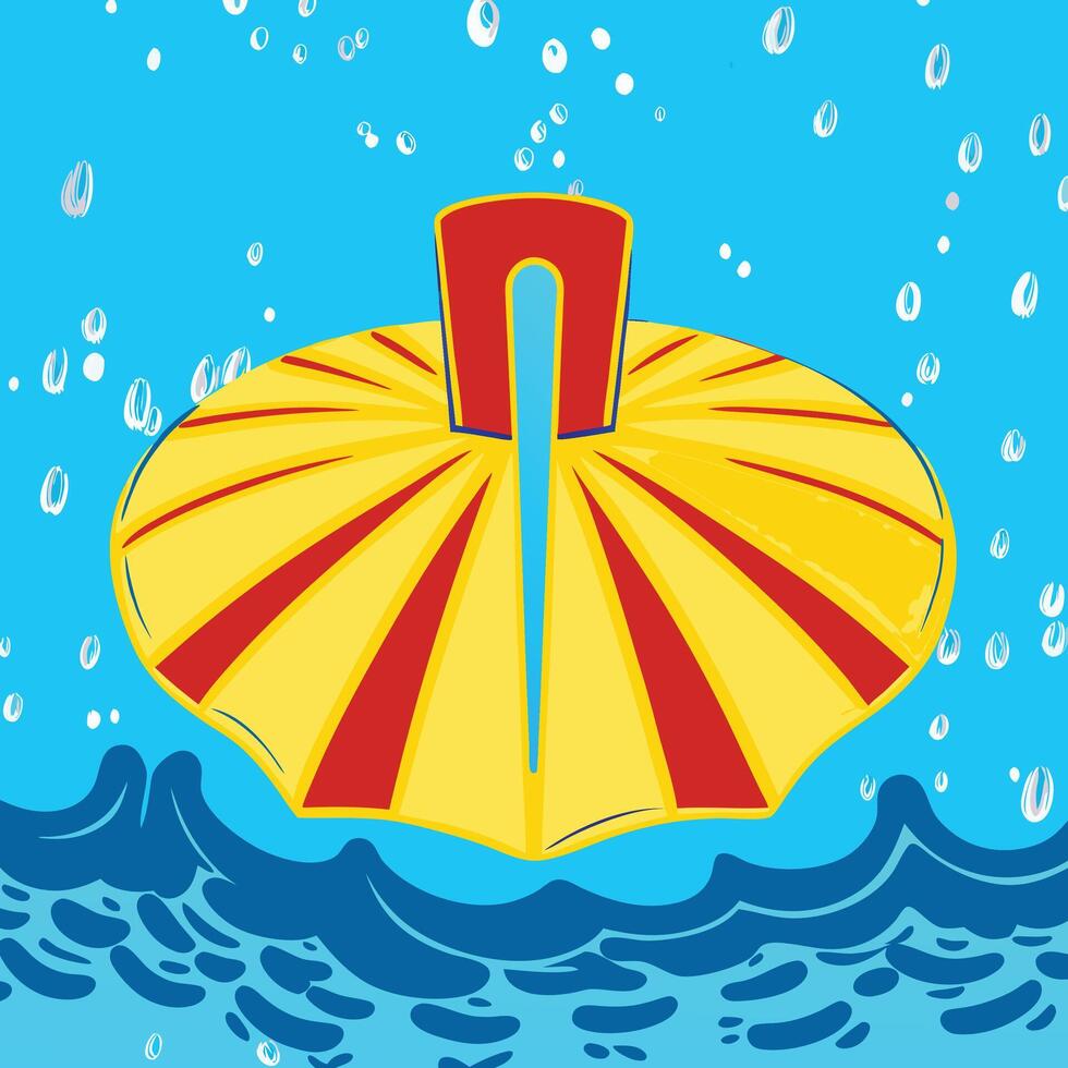 Underwater Adventure Yellow and Red Submersible vector