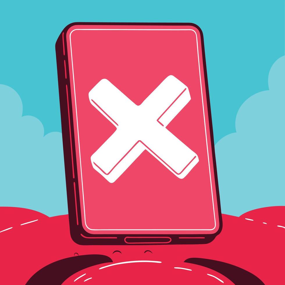 Digital Rejection Understanding the 'X' Symbol on Screens vector