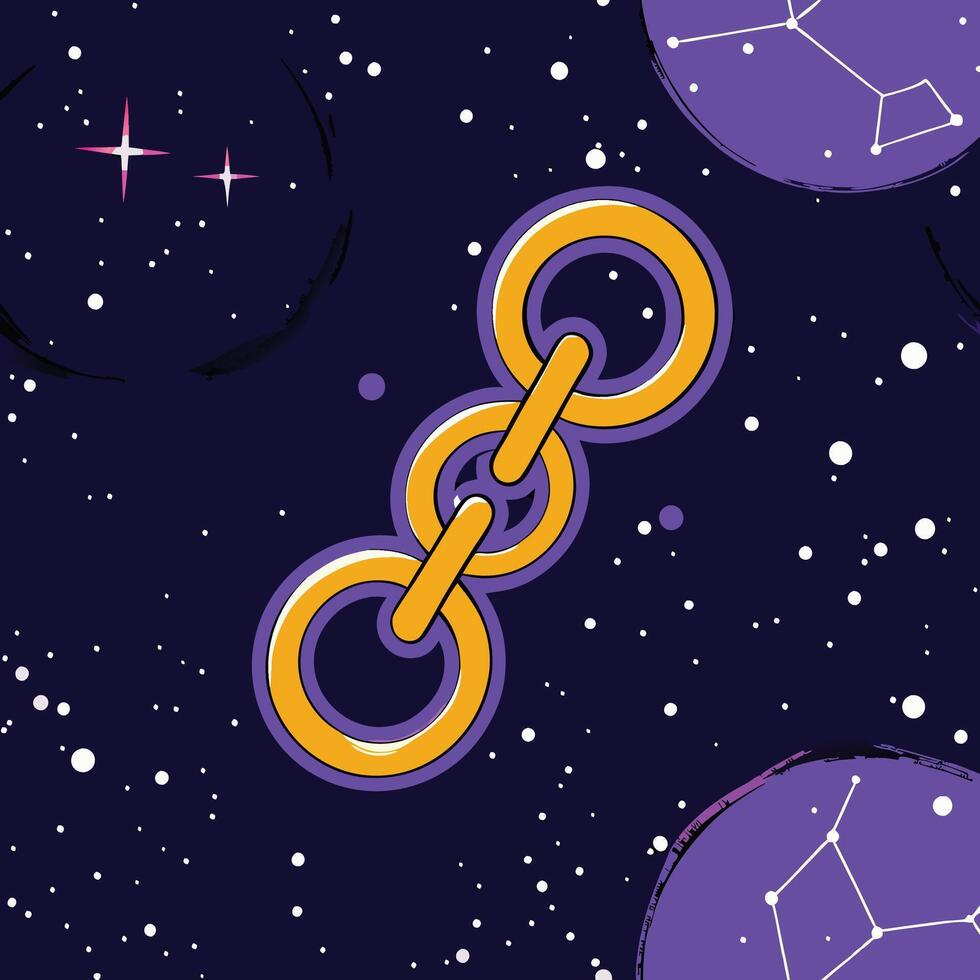 Cosmic Chain Links Abstract Space Art vector