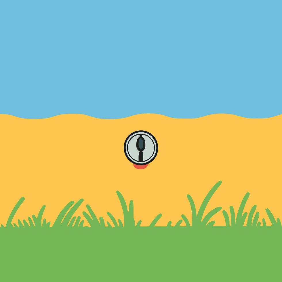 Summer Meadow with Circular Object vector