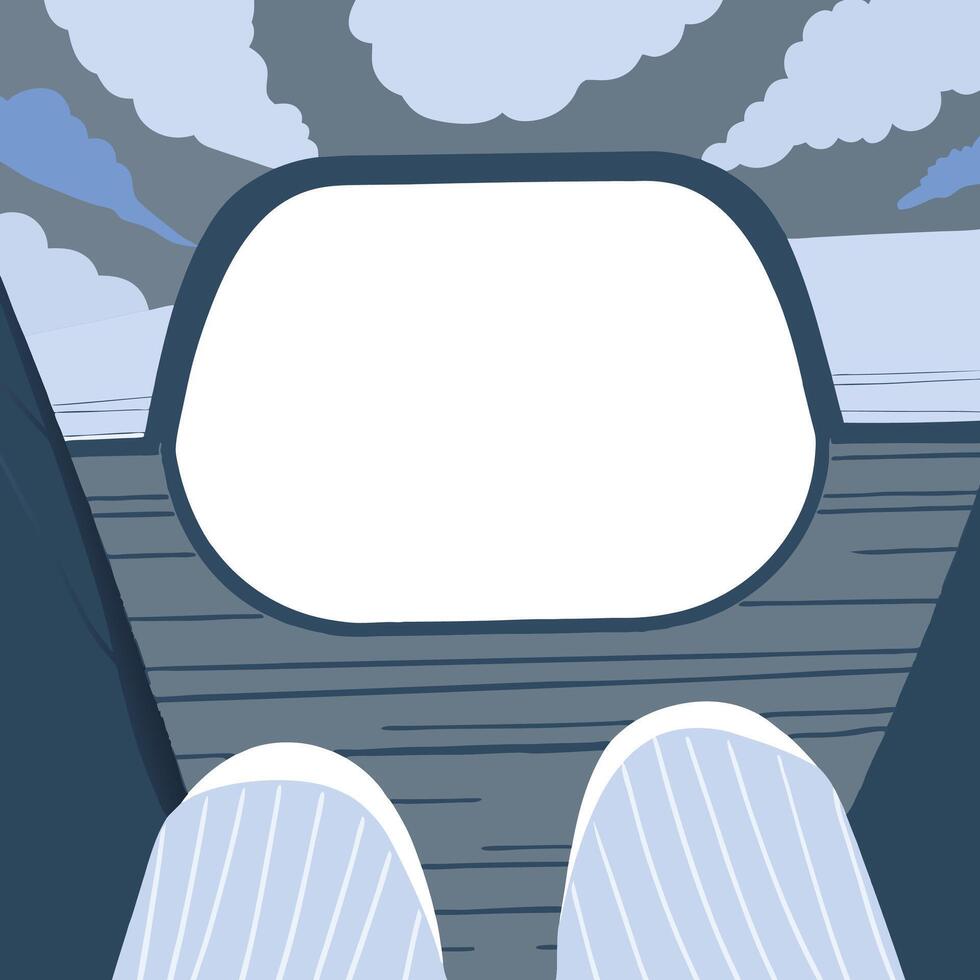 Cloudscape View from Vehicle Window Seat vector