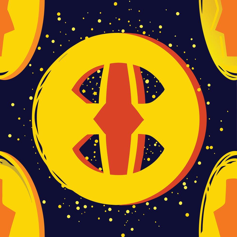 Abstract Cosmic Design Yellow, Orange, and Blue vector