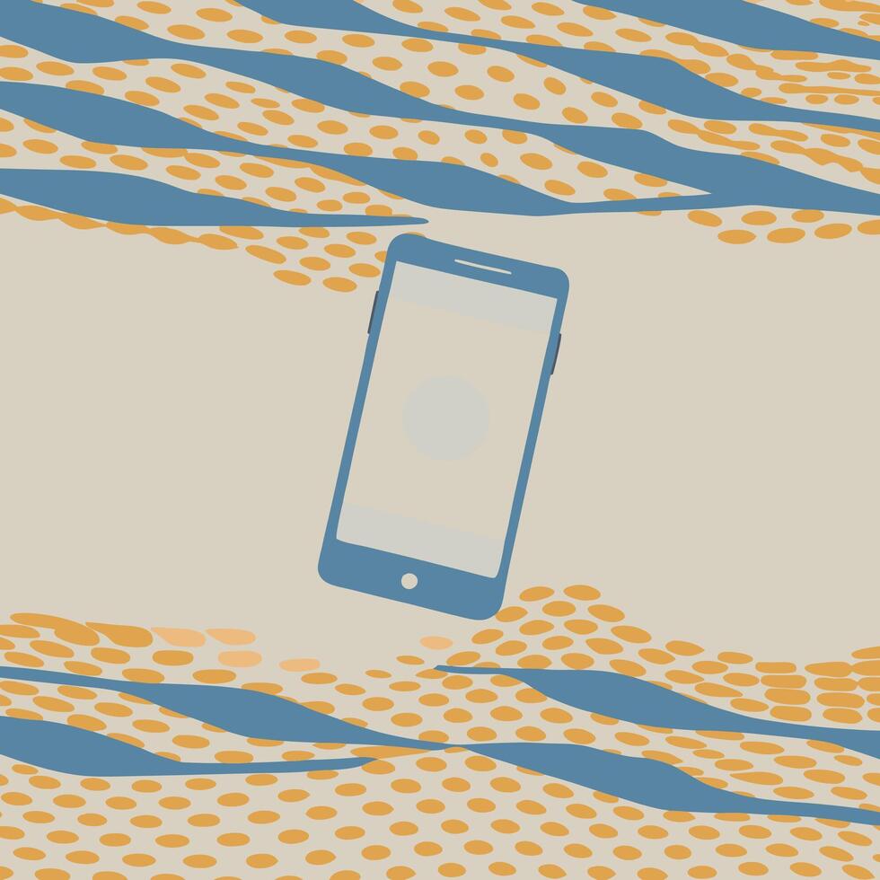 Abstract Mobile Phone Design with Wavy Dotted Pattern vector
