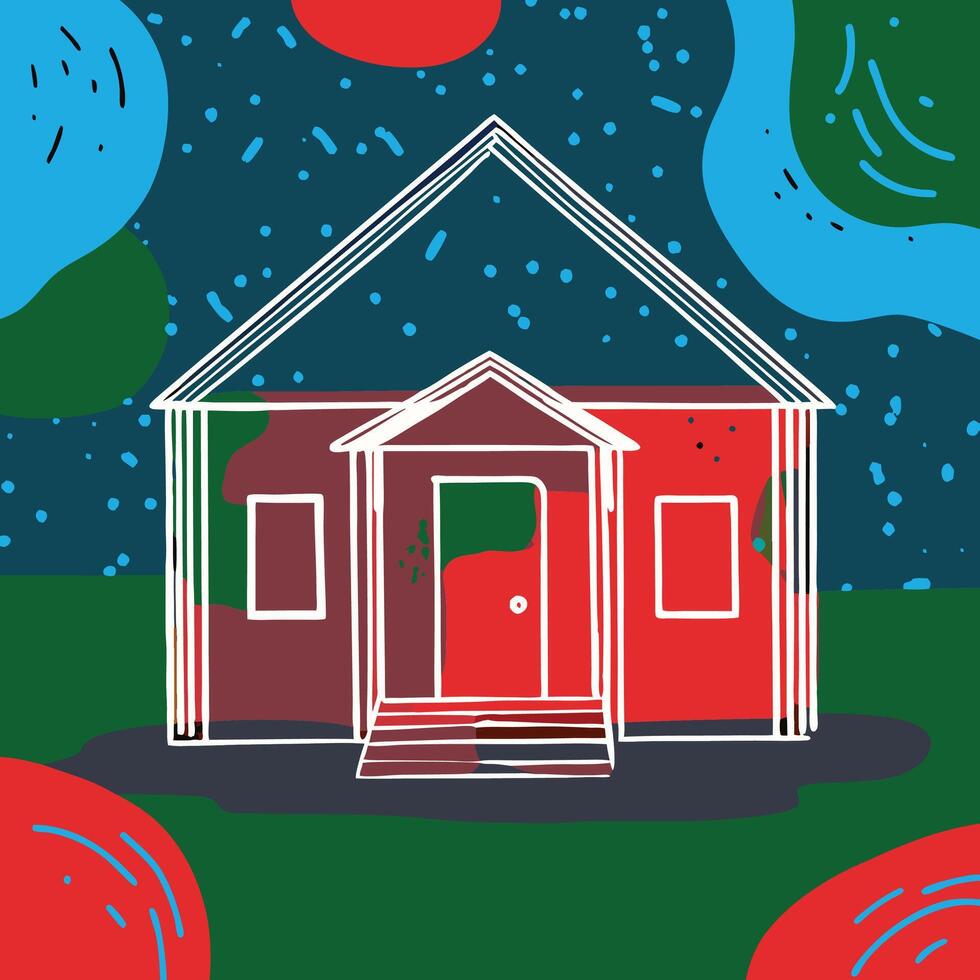 Abstract House Illustration Colorful Home Design vector