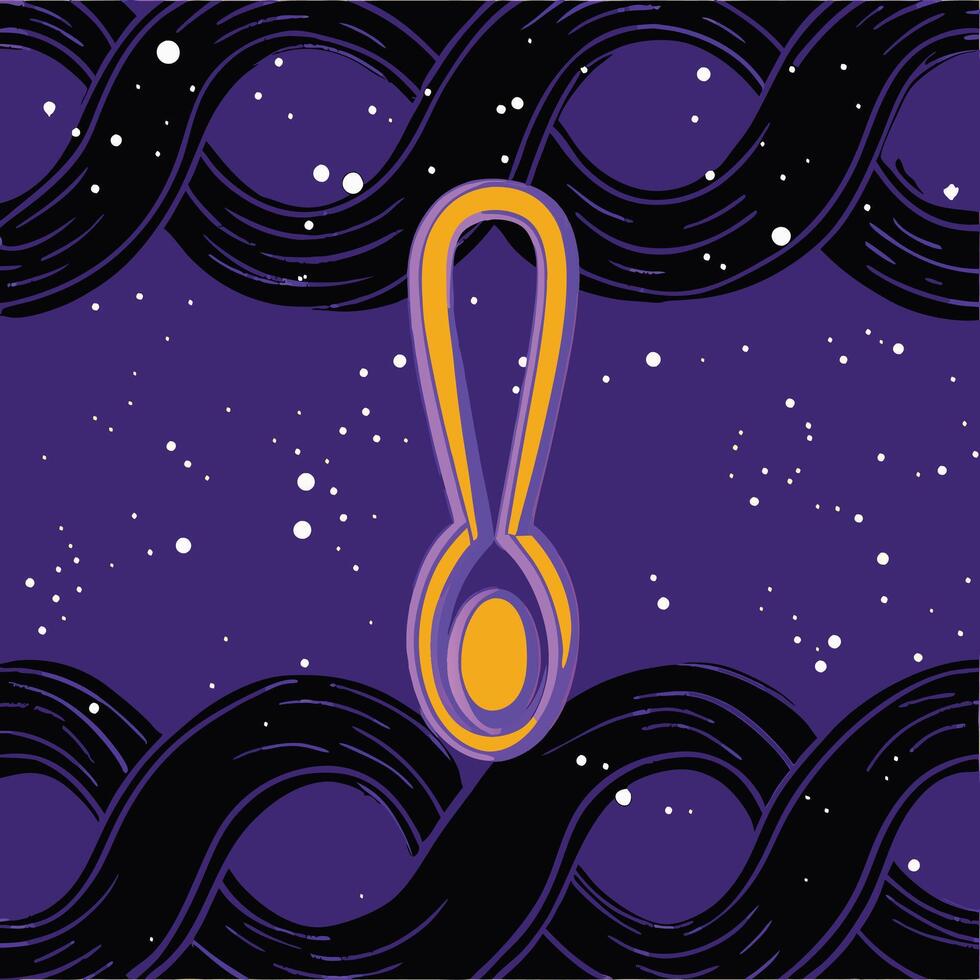 Abstract Cosmic Design Purple, Gold, and Black Swirls vector