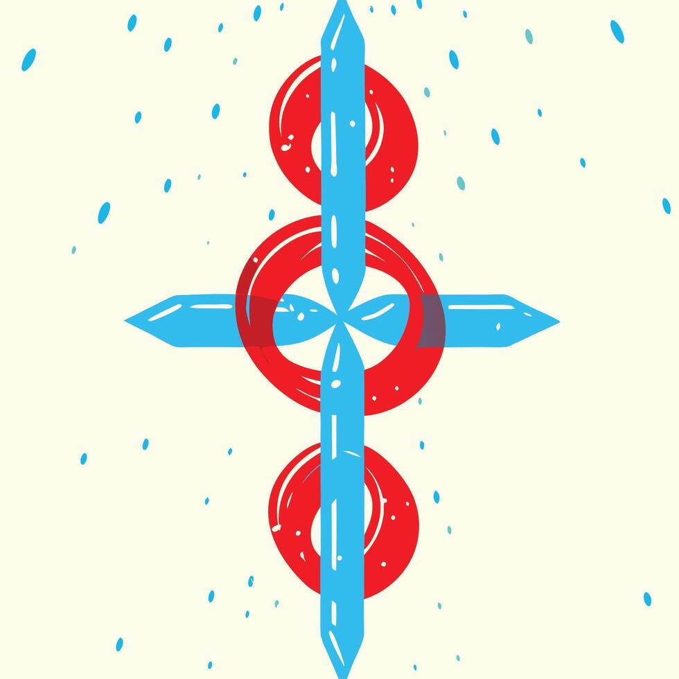 Abstract Red and Blue Geometric Design vector