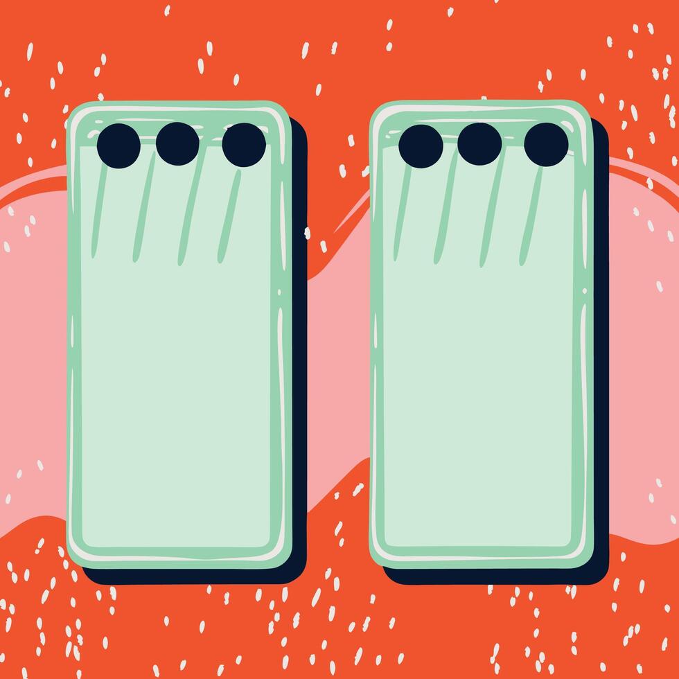 Abstract Mint Green and Coral Notepads vector