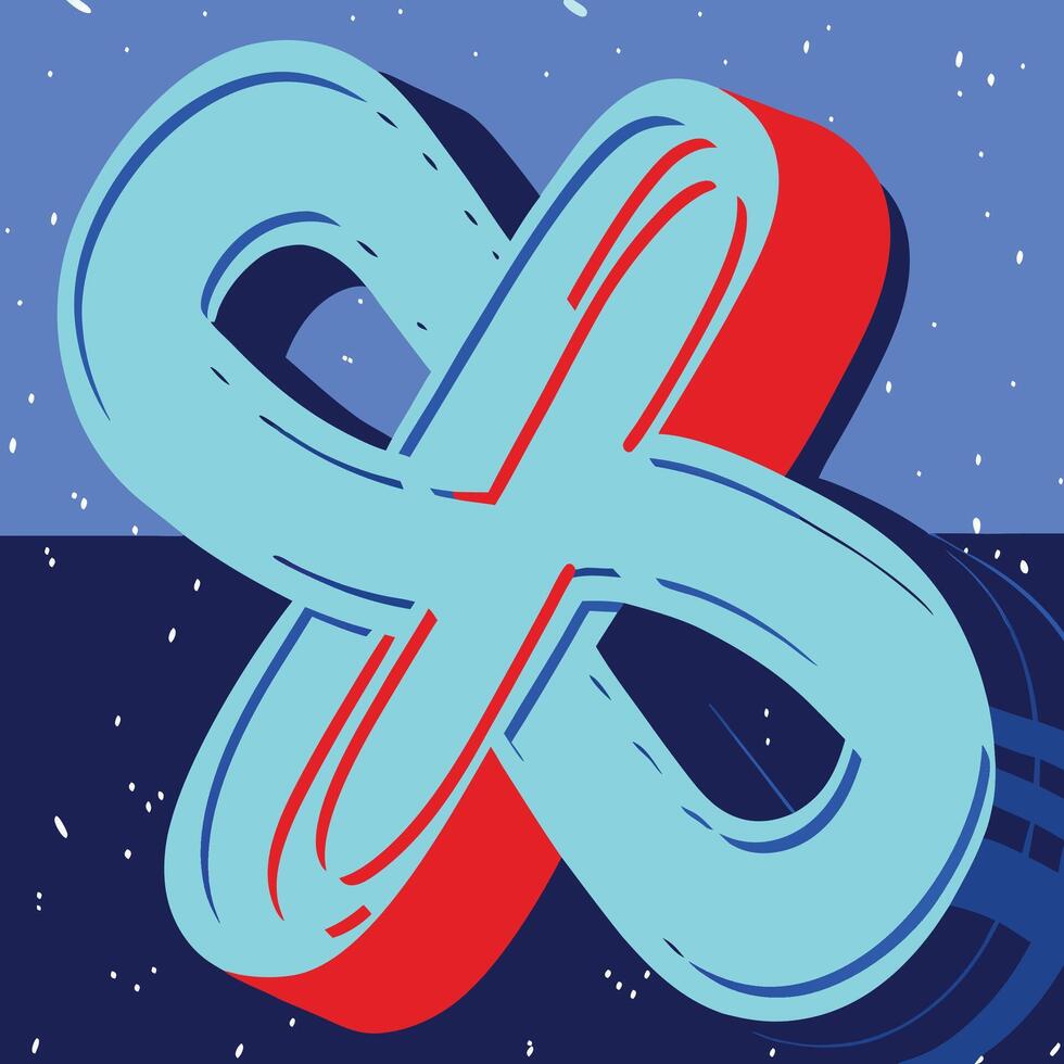 Abstract Intertwined Shapes Dynamic 3D Design vector