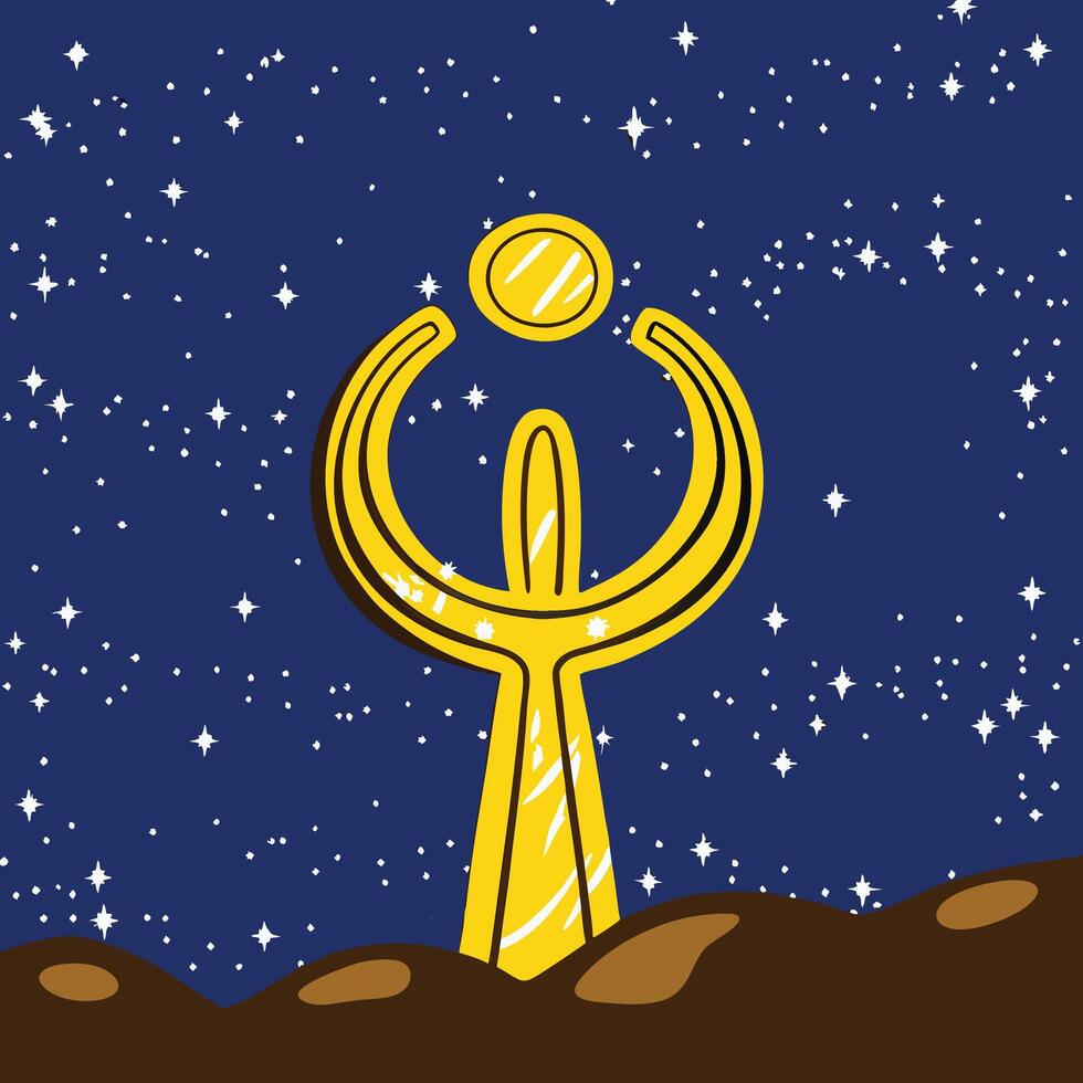 Night Sky Abstract Golden Celestial Structure vector