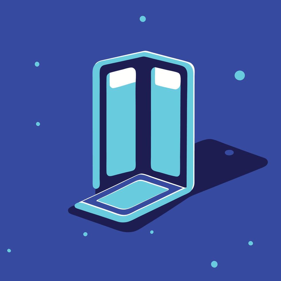 Isometric View of a Dual-Screen Mobile Device vector