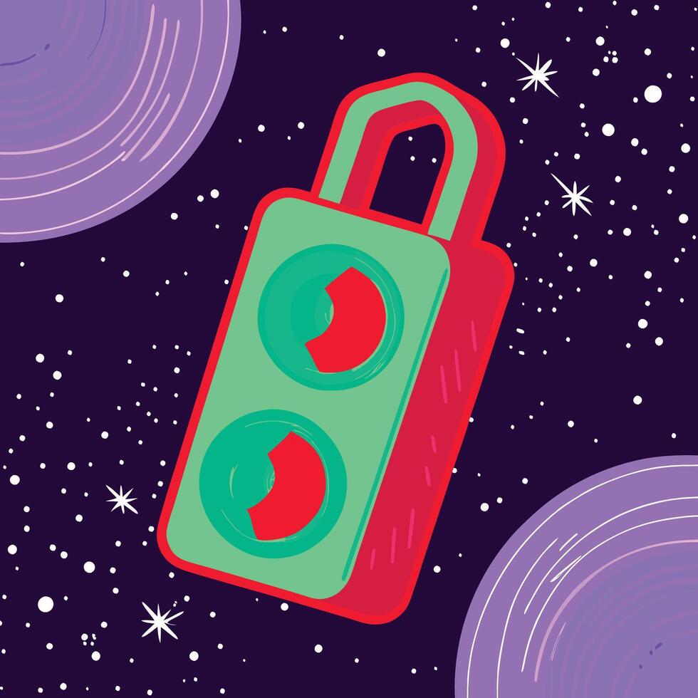 Cosmic Lock A Space-Age Security Concept vector