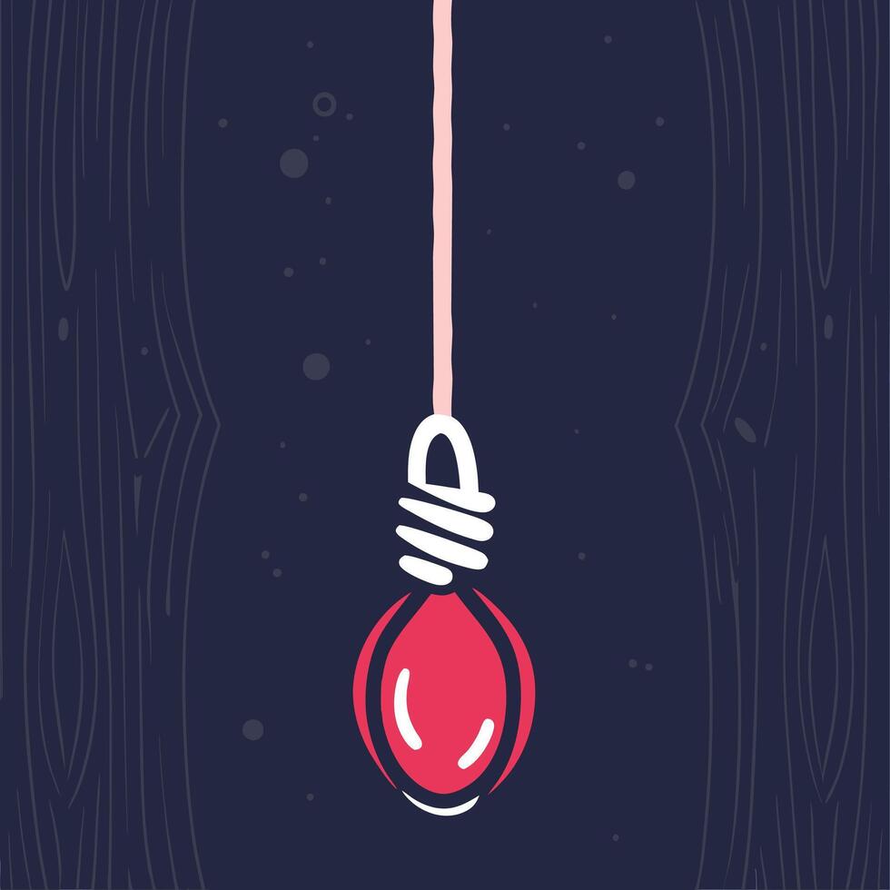 Hanging Lightbulb A Symbol of Ideas and Darkness vector