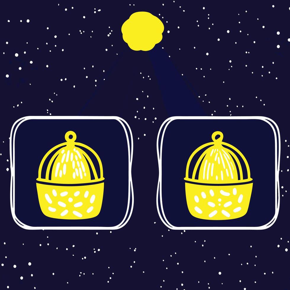 Dual Citrus Juicers under Night Sky vector