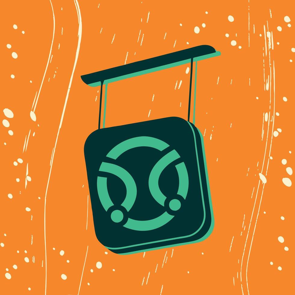 Abstract Hanging Sign Circular Design Element vector