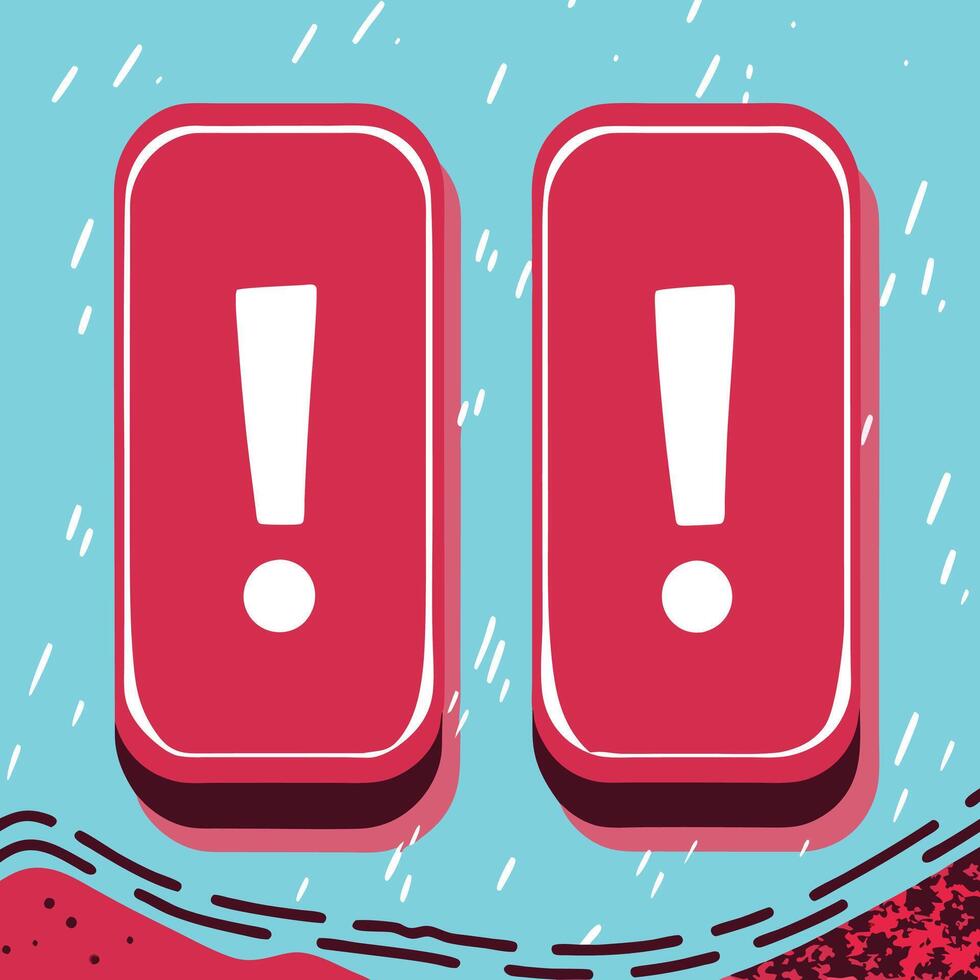 Double Exclamation Urgent Alert Concept vector