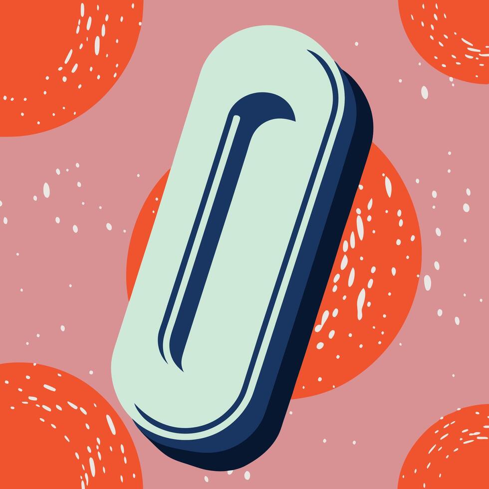 Abstract Teal and Orange Tool Illustration vector