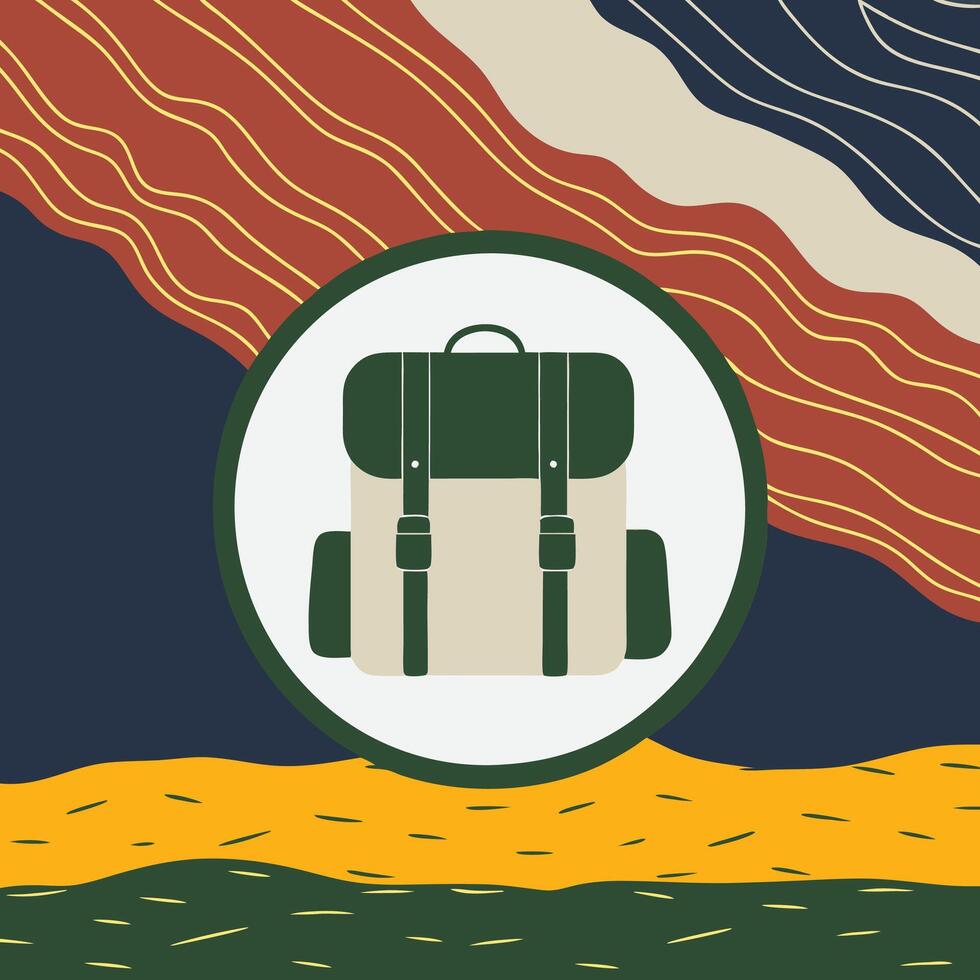 Adventure Travel Backpack Essential Gear for Hiking Exploration vector