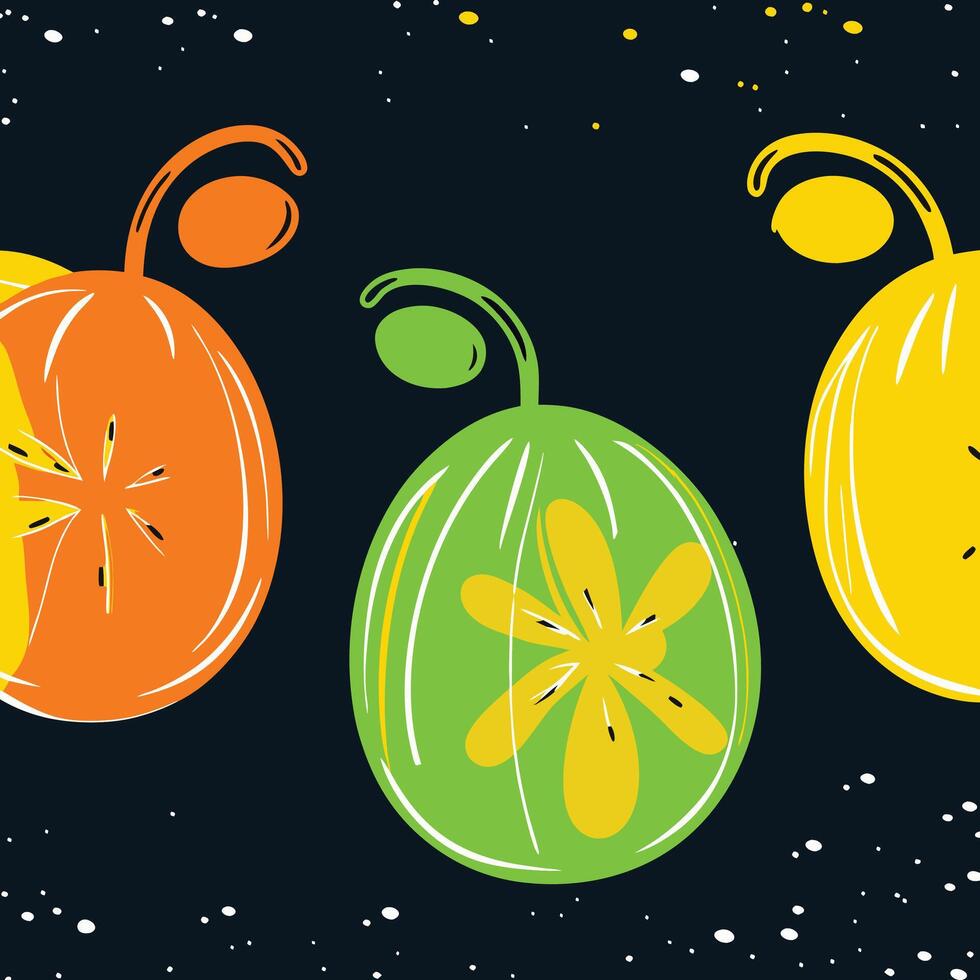 Vibrant Fruit Slices, Abstract Design vector
