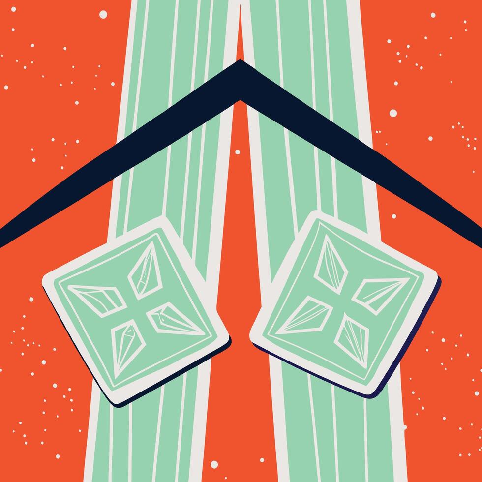 Abstract Geometric Design with Teal and Orange vector