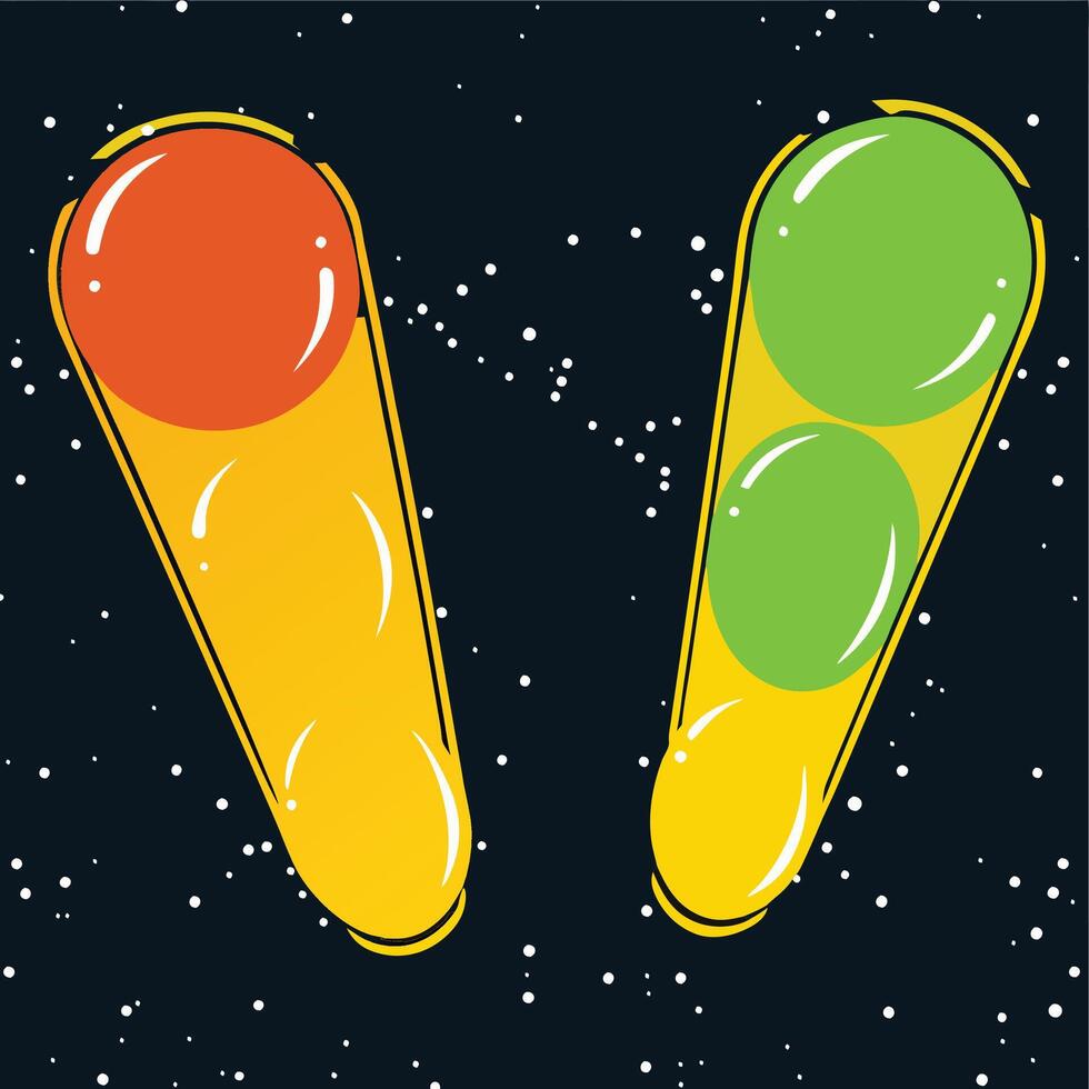 Abstract Space Signals Orange and Green Lights in the Cosmos vector