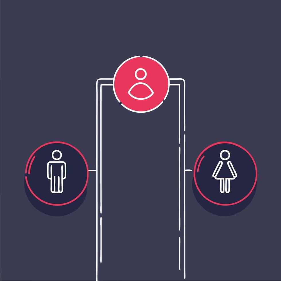 Gender, Relationships, and Connections A Visual Representation vector
