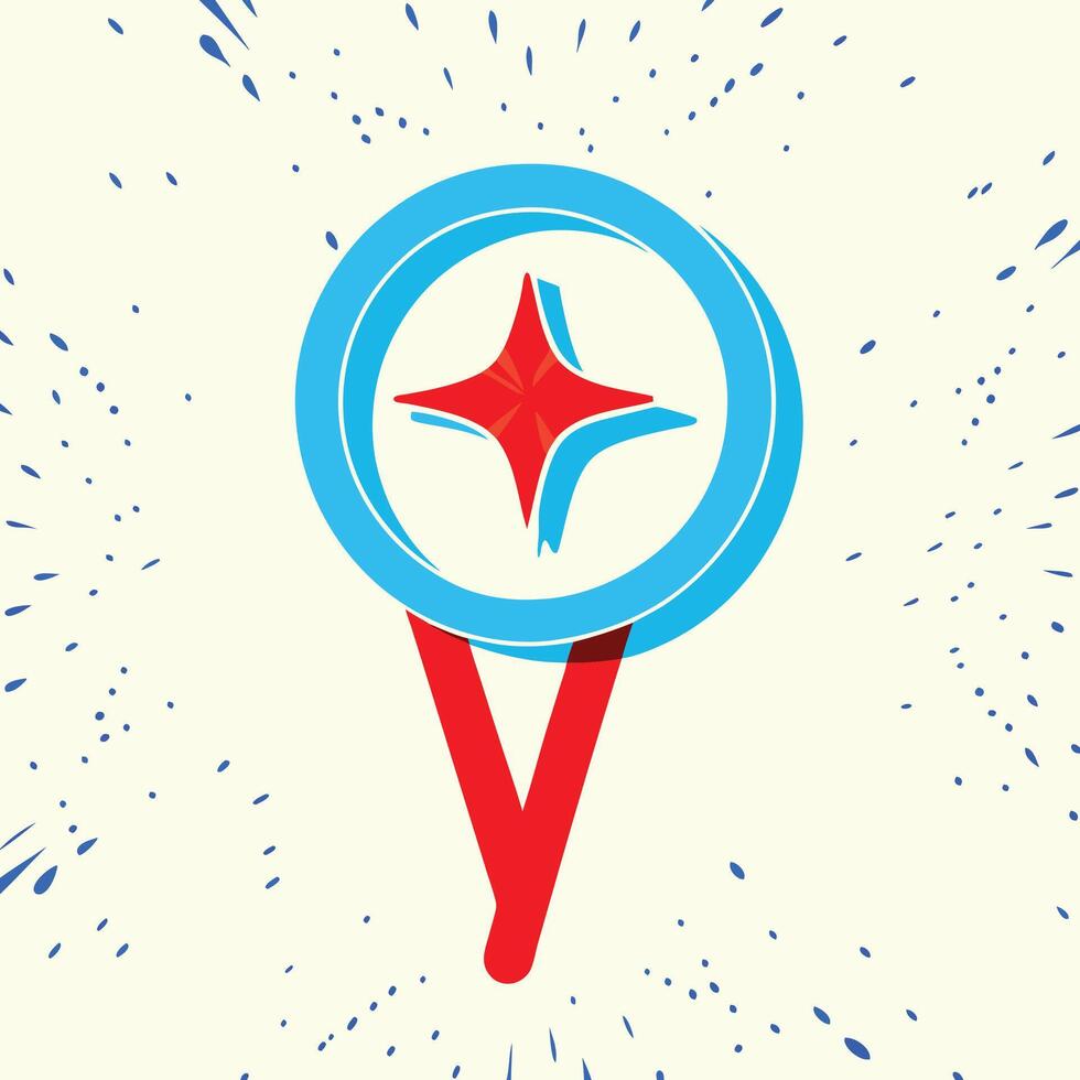 Abstract Starburst Location Pin Design vector