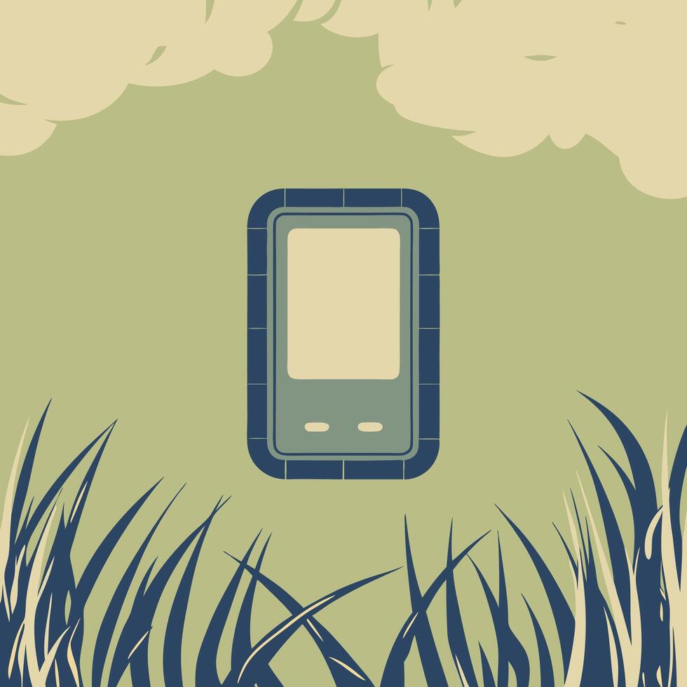 Pocket Device in Nature A Digital Minimalism Illustration vector