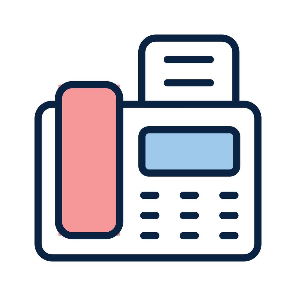 Fax machine icon representing traditional document transmission and communication vector