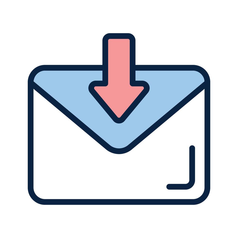 Icon of received mail indicating messages or email notifications vector