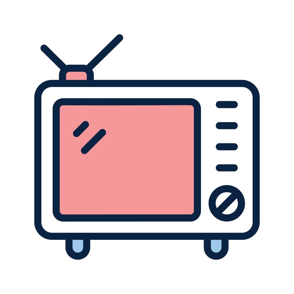 Television icon representing broadcasting, media, and visual communication vector