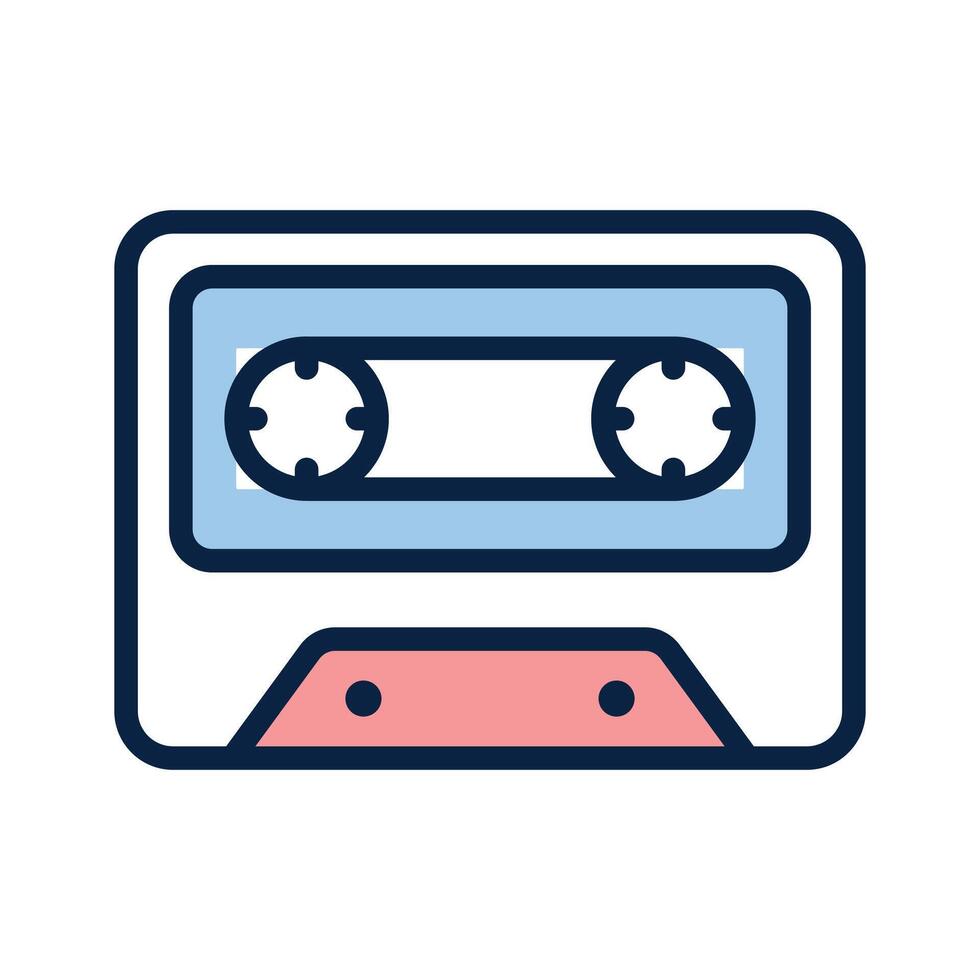 Cassette tape for traditional audio and media communication vector
