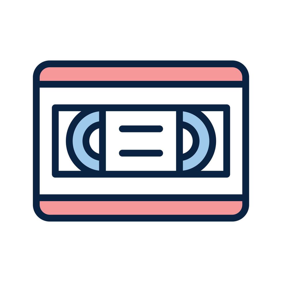 VHS tape icon representing traditional recording and communication media vector