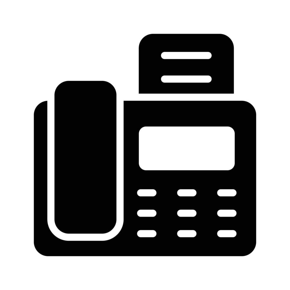 Fax machine icon representing traditional document transmission and communication vector