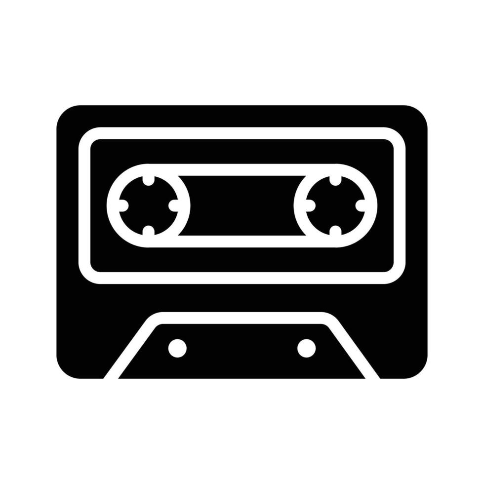 Cassette tape for traditional audio and media communication vector