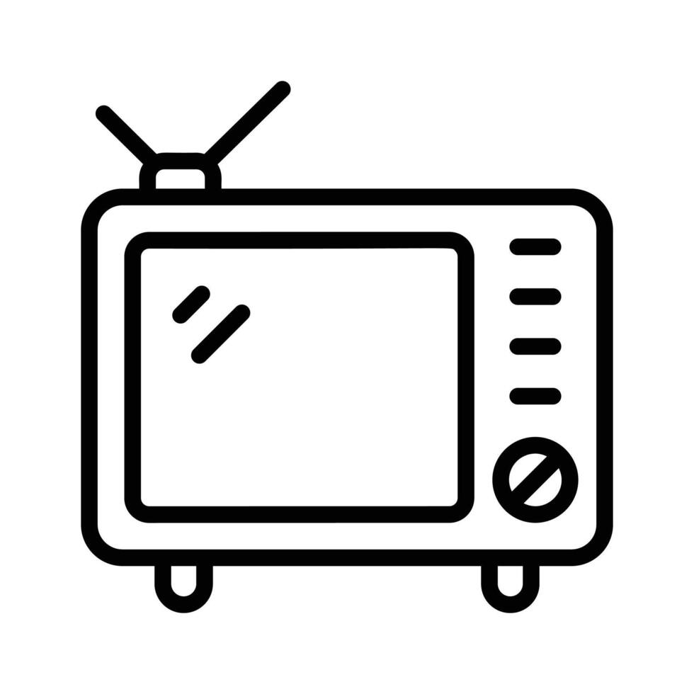 Television icon representing broadcasting, media, and visual communication vector