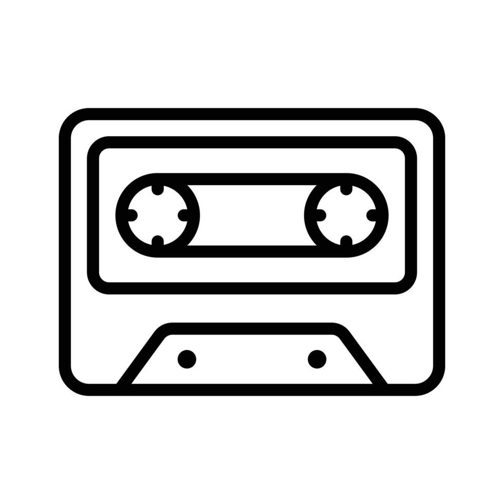 Cassette tape for traditional audio and media communication vector