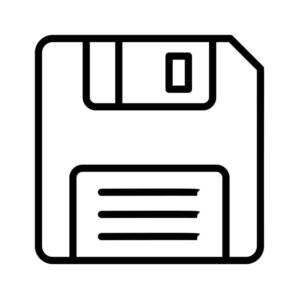 Floppy disk icon representing traditional data storage and sharing vector