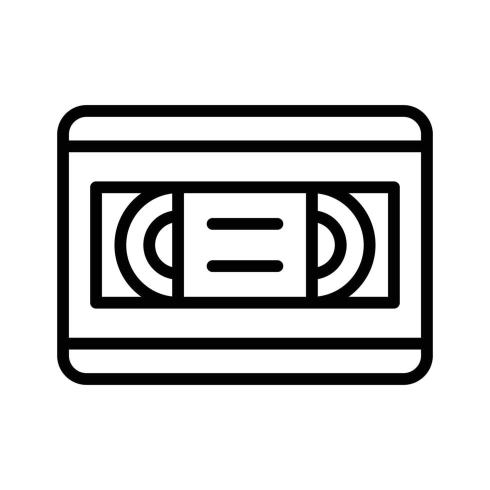 VHS tape icon representing traditional recording and communication media vector