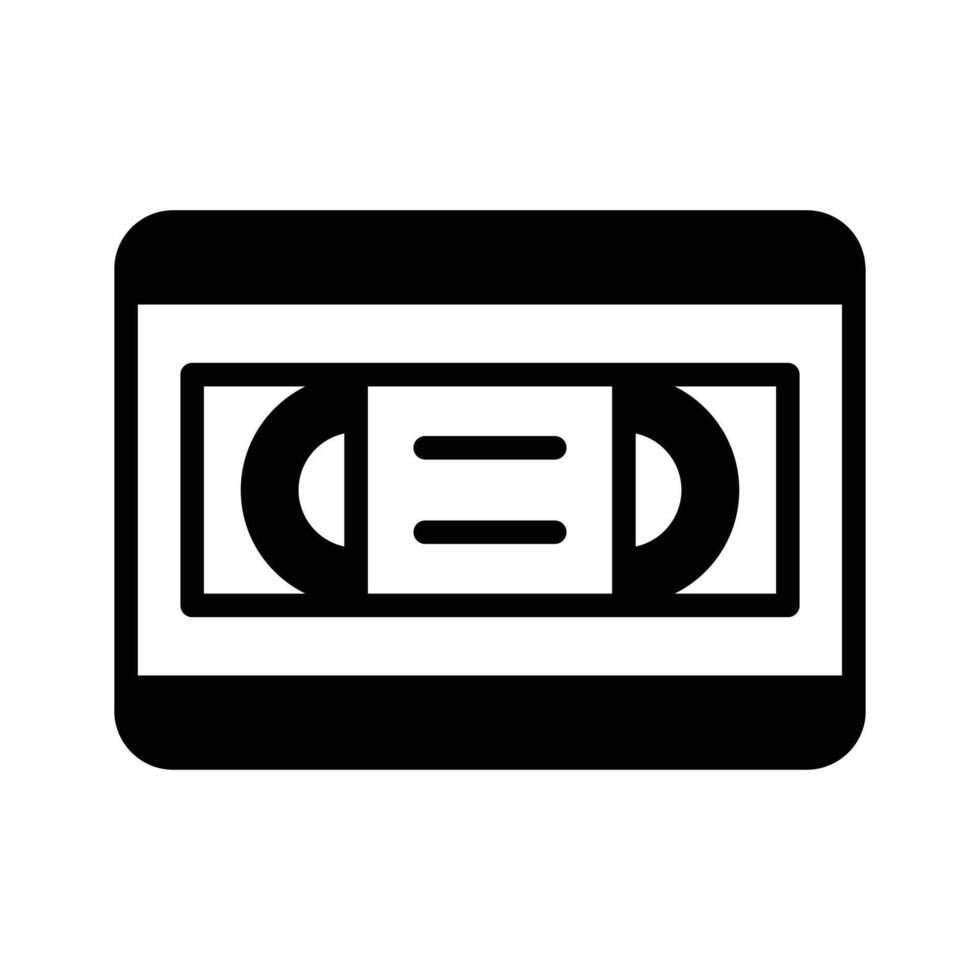 VHS tape icon representing traditional recording and communication media vector