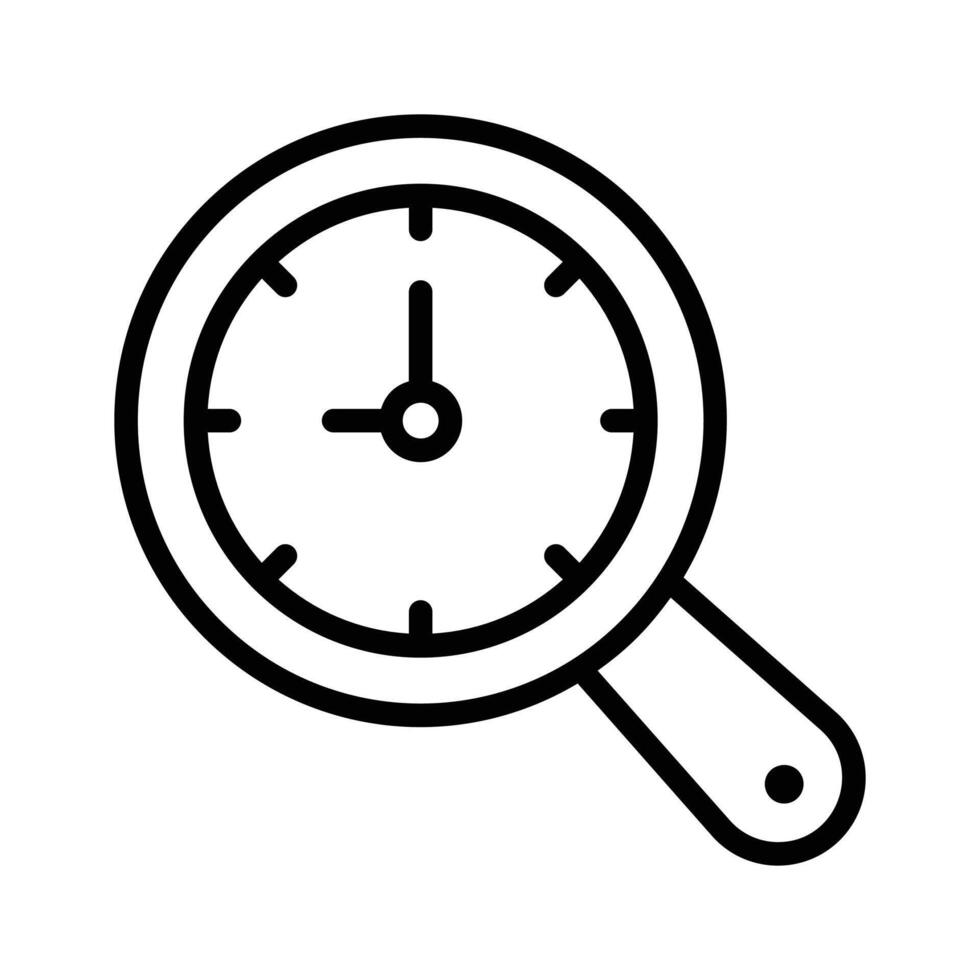 A stylized, clock icon, magnified or focused, perfect for illustrating time management vector