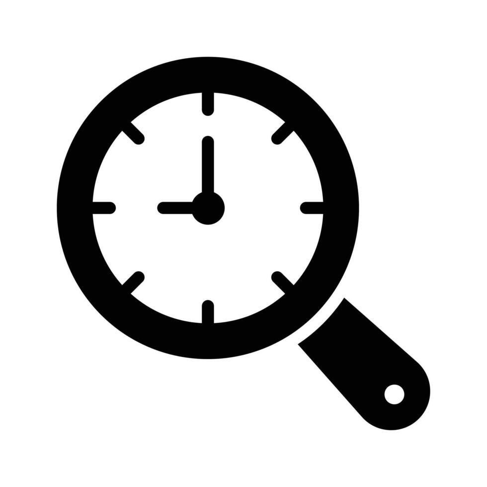 A stylized, clock icon, magnified or focused, perfect for illustrating time management vector