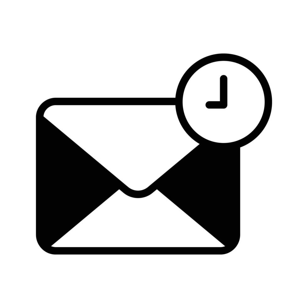 Envelope with a clock symbolizing time related mail or messages vector