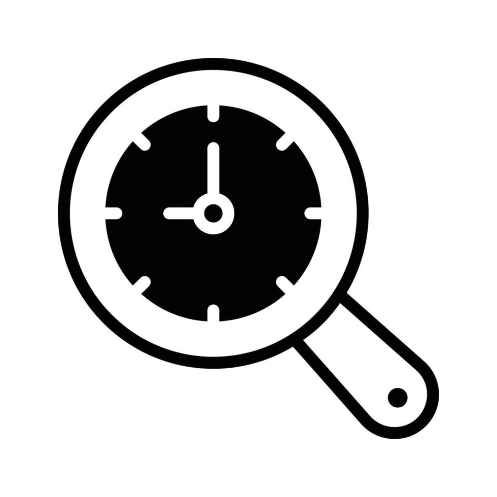 A stylized, clock icon, magnified or focused, perfect for illustrating time management vector
