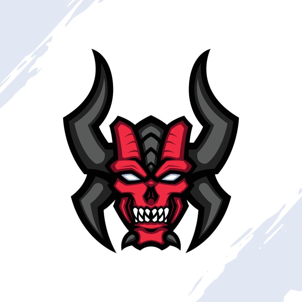 The Head of a Powerful Four-Horned Monster vector